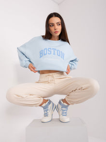Jasnoniebieska bluza bez kaptura o kroju oversize