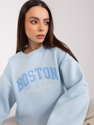 Jasnoniebieska bluza bez kaptura o kroju oversize
