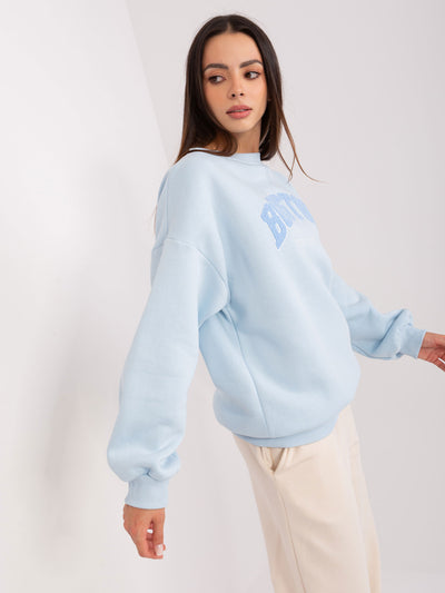 Jasnoniebieska bluza bez kaptura o kroju oversize