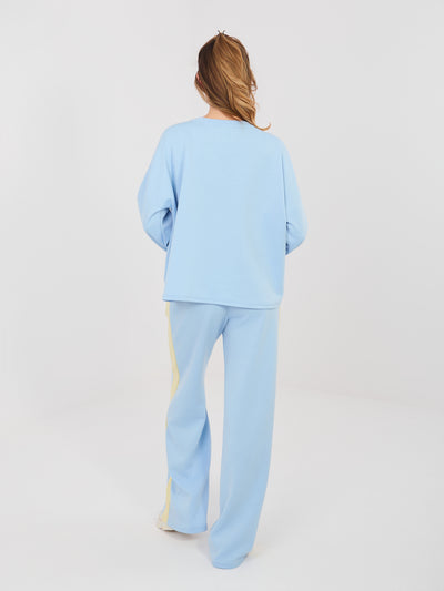 RUE PARIS Jasnoniebieska damska bluza bez kaptura