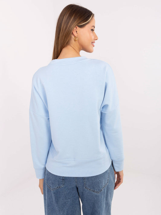 RUE PARIS Jasnoniebieska bluza w amerykańskim stylu