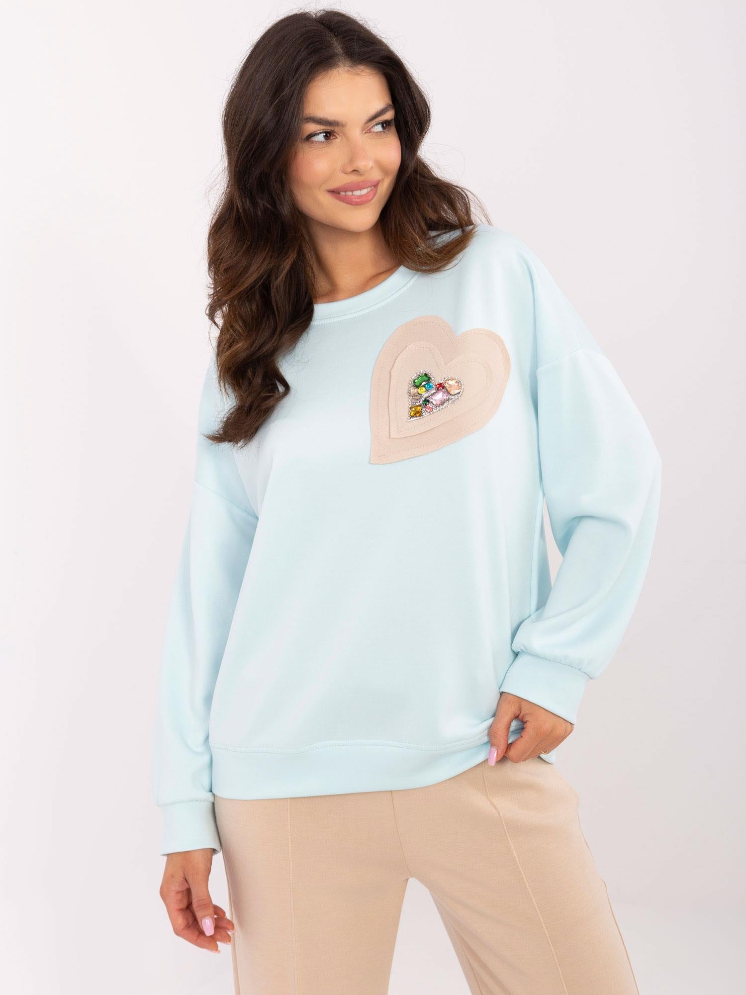 Jasnoniebieska bluza oversize bez kaptura