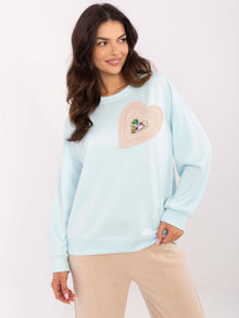 Jasnoniebieska bluza oversize bez kaptura
