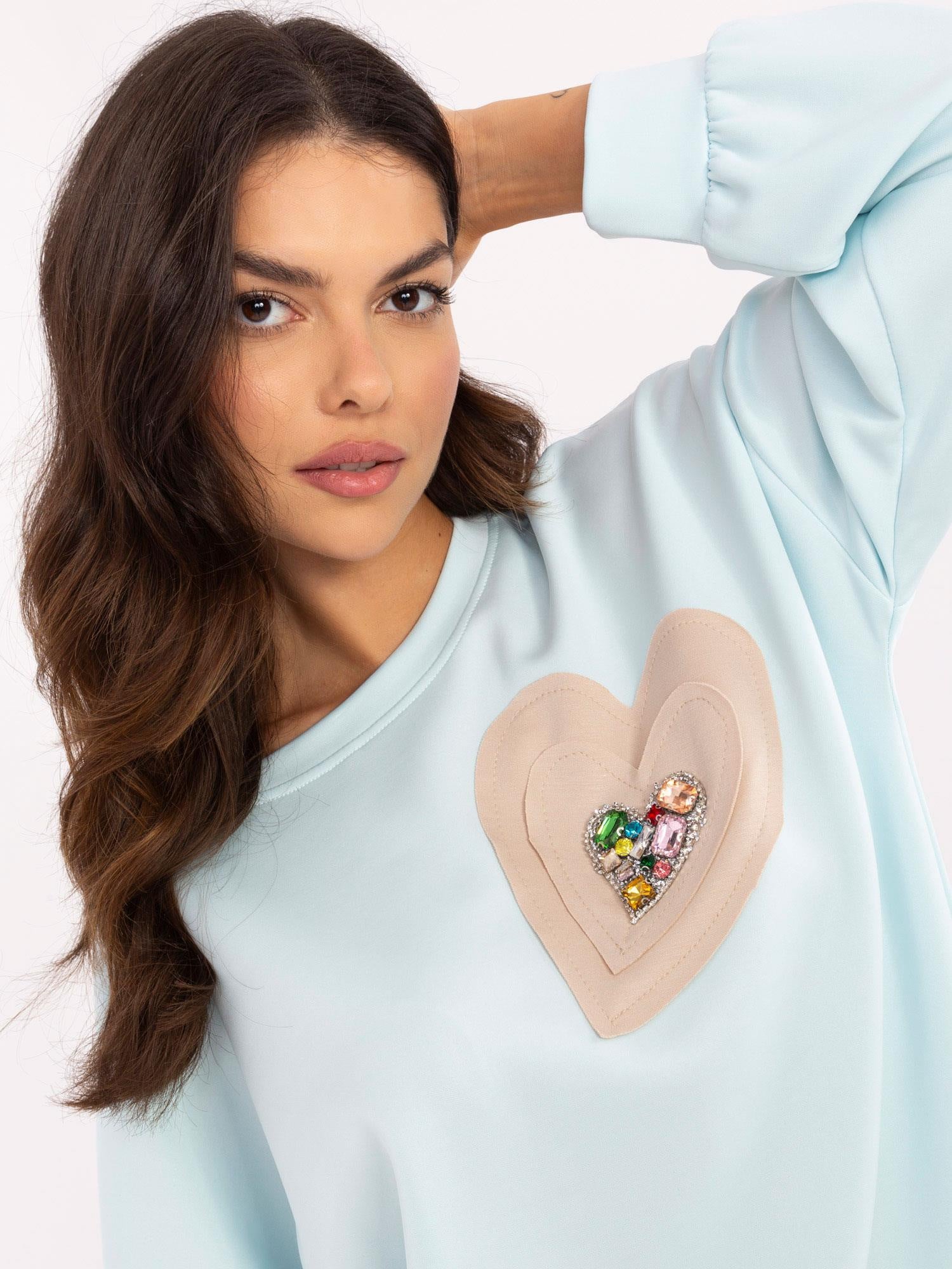 Jasnoniebieska bluza oversize bez kaptura