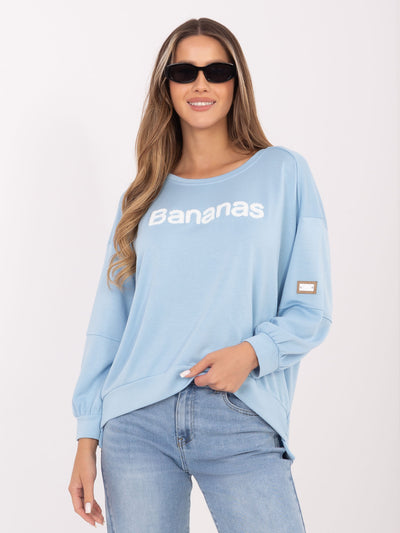 RUE PARIS Jasnoniebieska damska bluza z miękkiego materiału