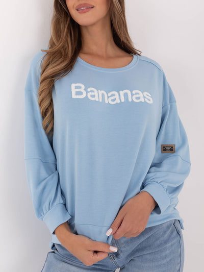 RUE PARIS Jasnoniebieska damska bluza z miękkiego materiału