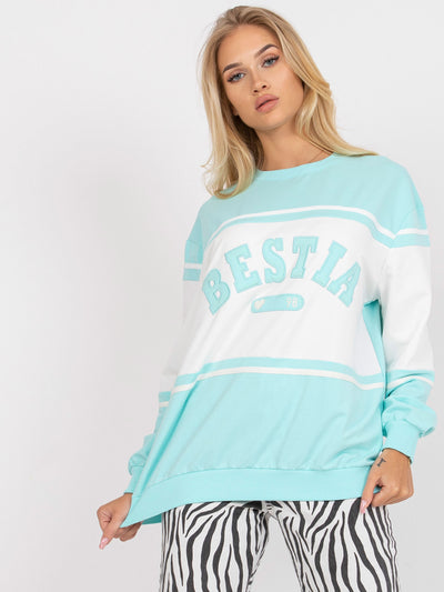 Jasnoniebieska dresowa bluza bez kaptura