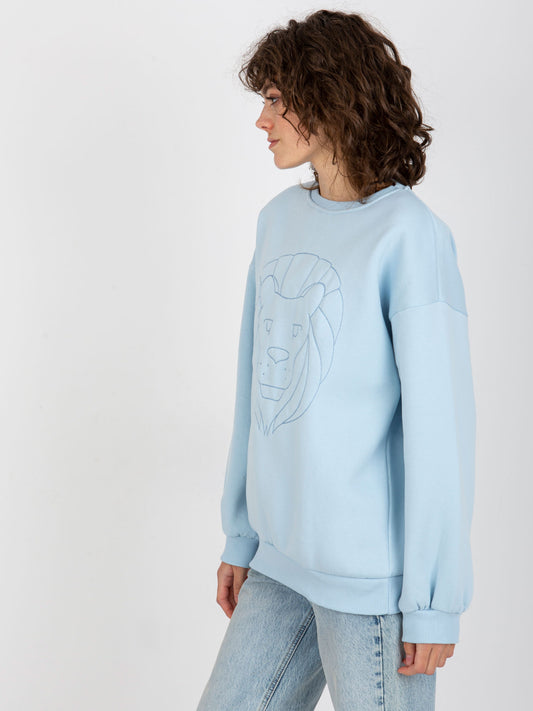 Jasnoniebieska dresowa bluza bez kaptura oversize