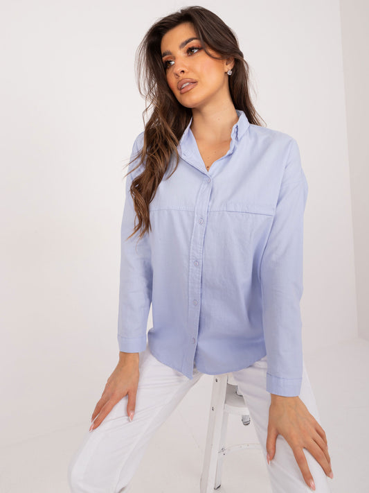 Jasnoniebieska rozpinana koszula oversize