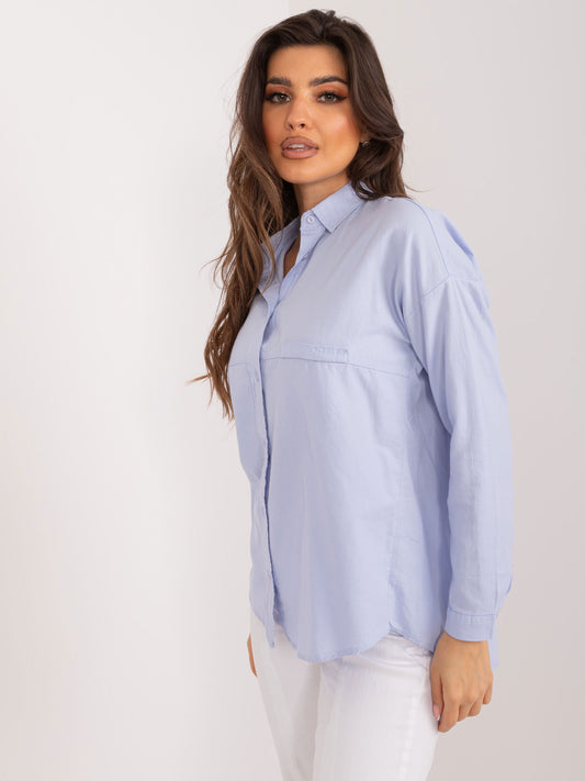 Jasnoniebieska rozpinana koszula oversize