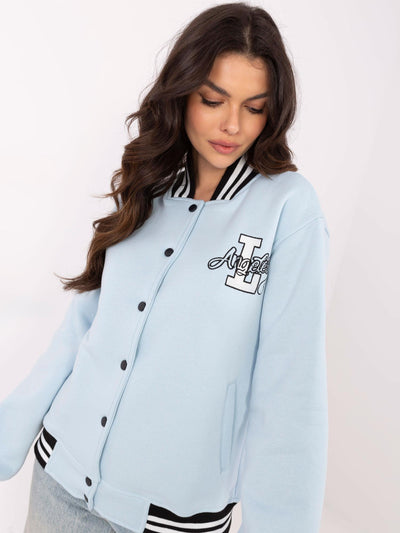 Jasnoniebieska damska bluza baseball z haftem