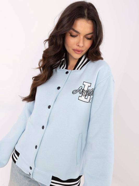 Jasnoniebieska damska bluza baseball z haftem