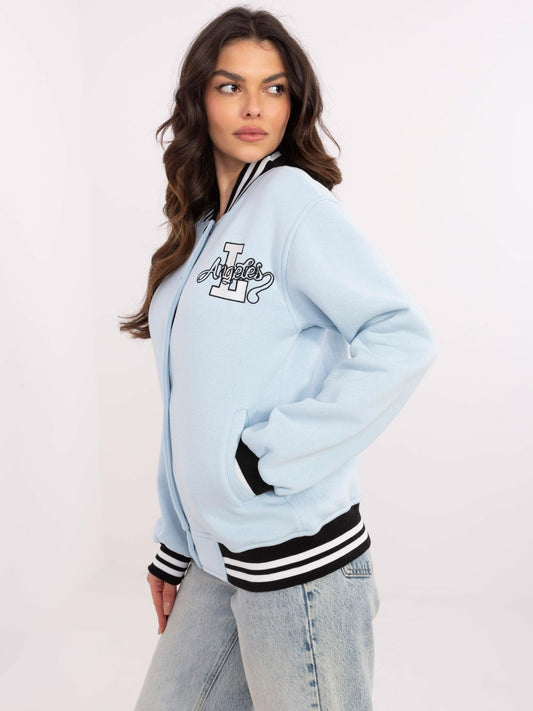 Jasnoniebieska damska bluza baseball z haftem
