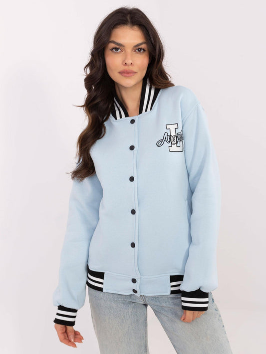 Jasnoniebieska damska bluza baseball z haftem