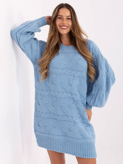 Jasnoniebieska dzianinowa sukienka oversize