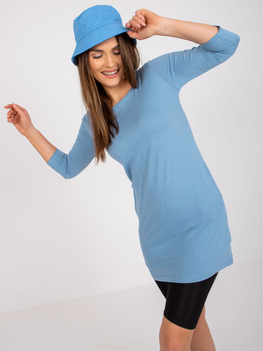 Jasnoniebieska tunika basic z bawełny