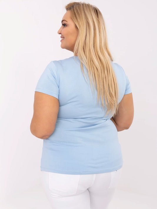 Camelowy damski t-shirt plus size z bawełny