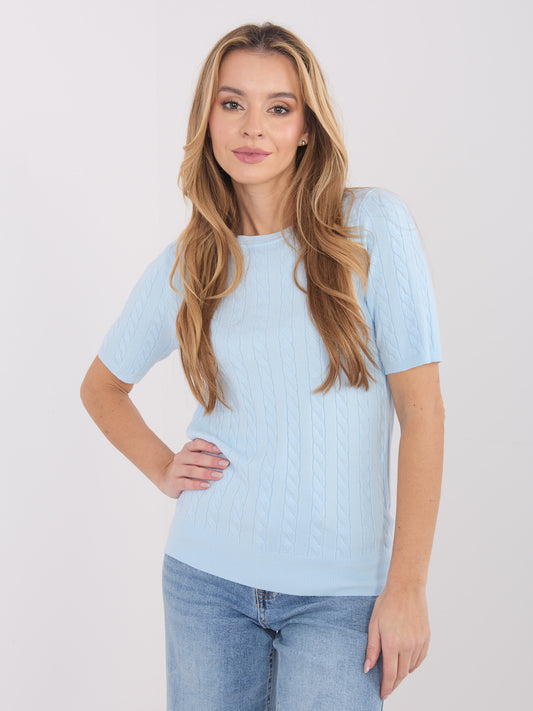 Jasnoniebieski sweter z miękkiej dzianiny