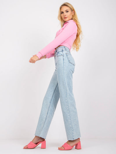Jasnoniebieskie proste spodnie jeansowe