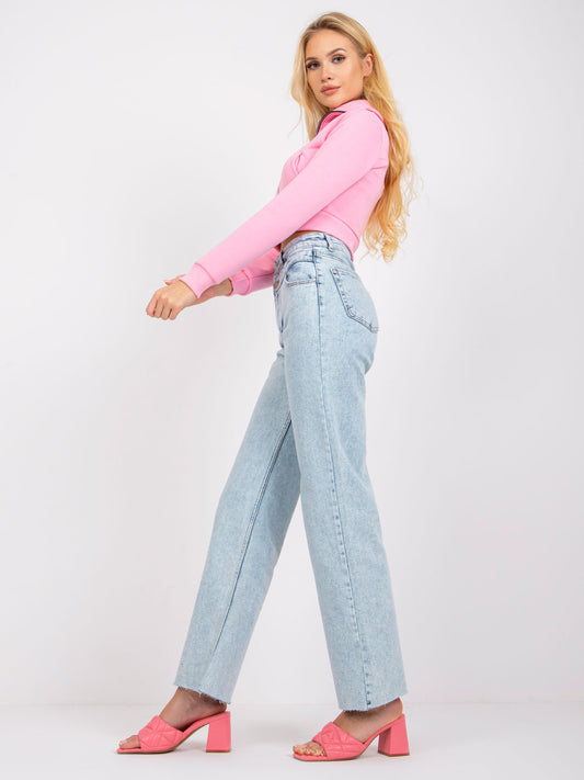 Jasnoniebieskie proste spodnie jeansowe