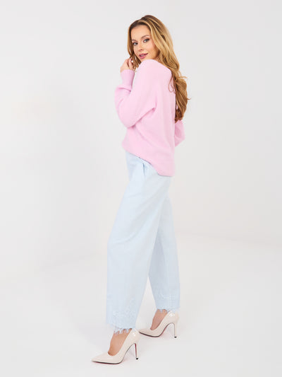 RUE PARIS  Jasnoniebieskie damskie jeansy z kieszeniami