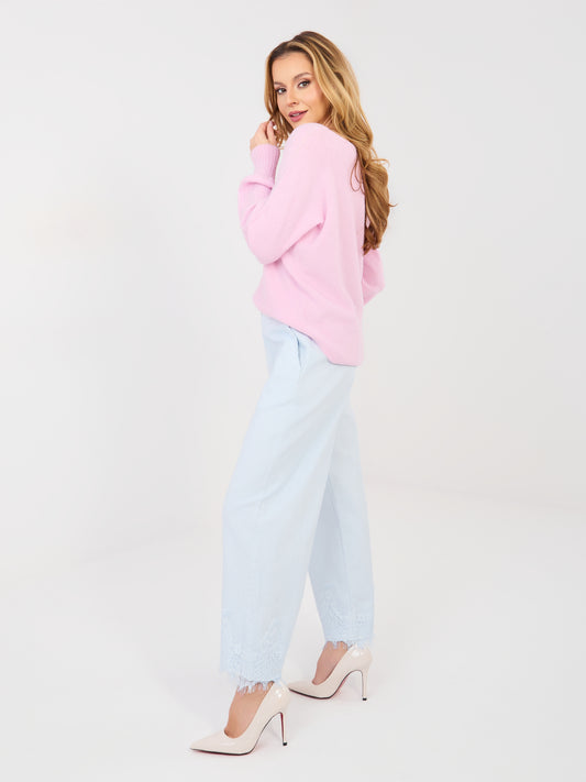 RUE PARIS  Jasnoniebieskie damskie jeansy z kieszeniami
