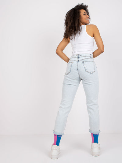 Jasnoniebieskie spodnie jeansowe damskie