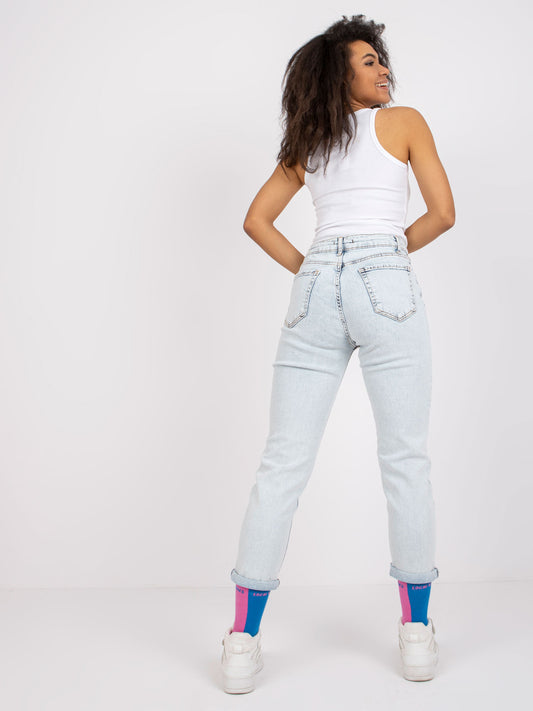 Jasnoniebieskie spodnie jeansowe damskie