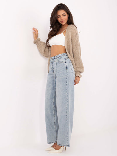 SUBLEVEL Jasnoniebieskie damskie jeansy wide leg