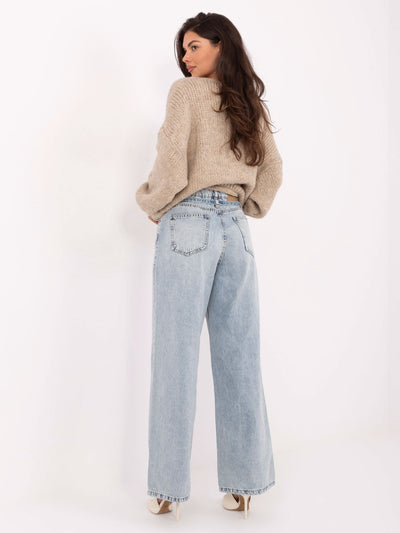 SUBLEVEL Jasnoniebieskie damskie jeansy wide leg