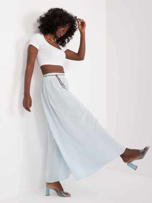 Jasnoniebieskie letnie spodnie wide leg OCH BELLA