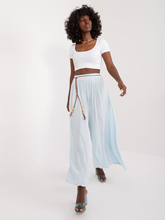 Jasnoniebieskie letnie spodnie wide leg OCH BELLA