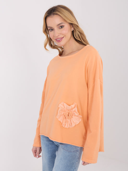 Jasnopomarańczowa bluza oversize bez kaptura