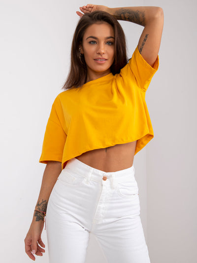 Jasnopomarańczowy damski t-shirt basic
