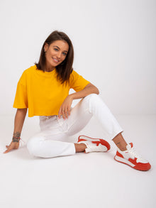 Jasnopomarańczowy damski t-shirt basic