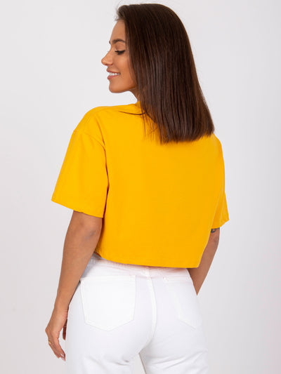 Jasnopomarańczowy damski t-shirt basic