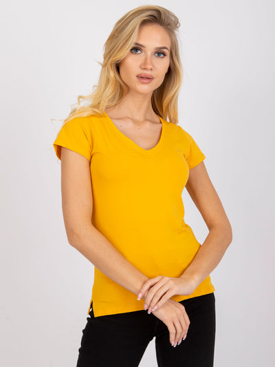 T-shirt w serek jasnopomarańczowy