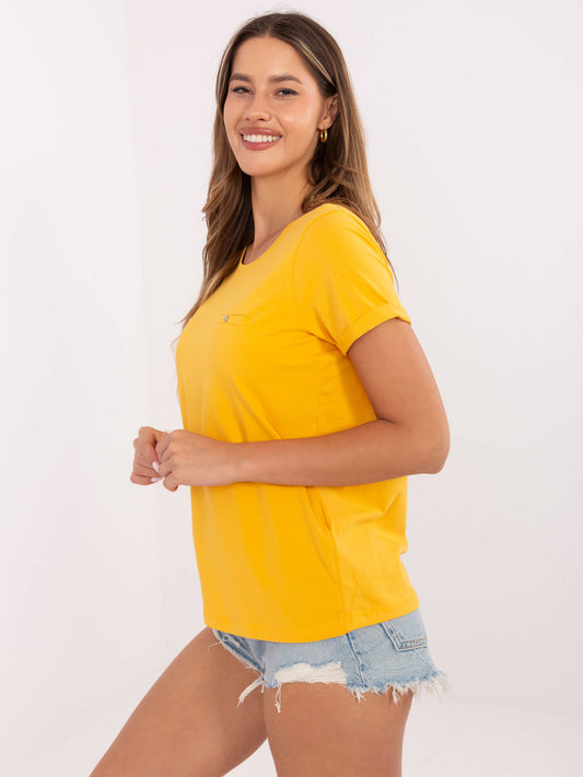 BASIC FEEL GOOD Jasnopomarańczowy damski t-shirt