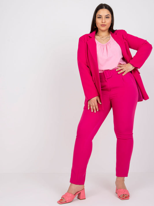 Jasnoróżowa bawełniana bluzka plus size