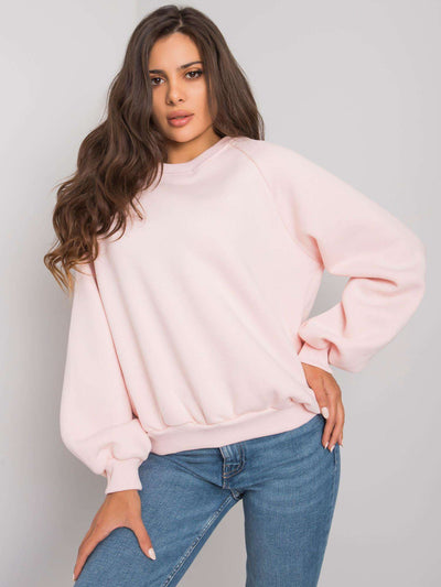 RUE PARIS Jasnoróżowa gładka bluza