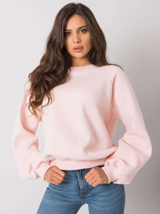 RUE PARIS Jasnoróżowa gładka bluza