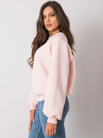 RUE PARIS Jasnoróżowa gładka bluza