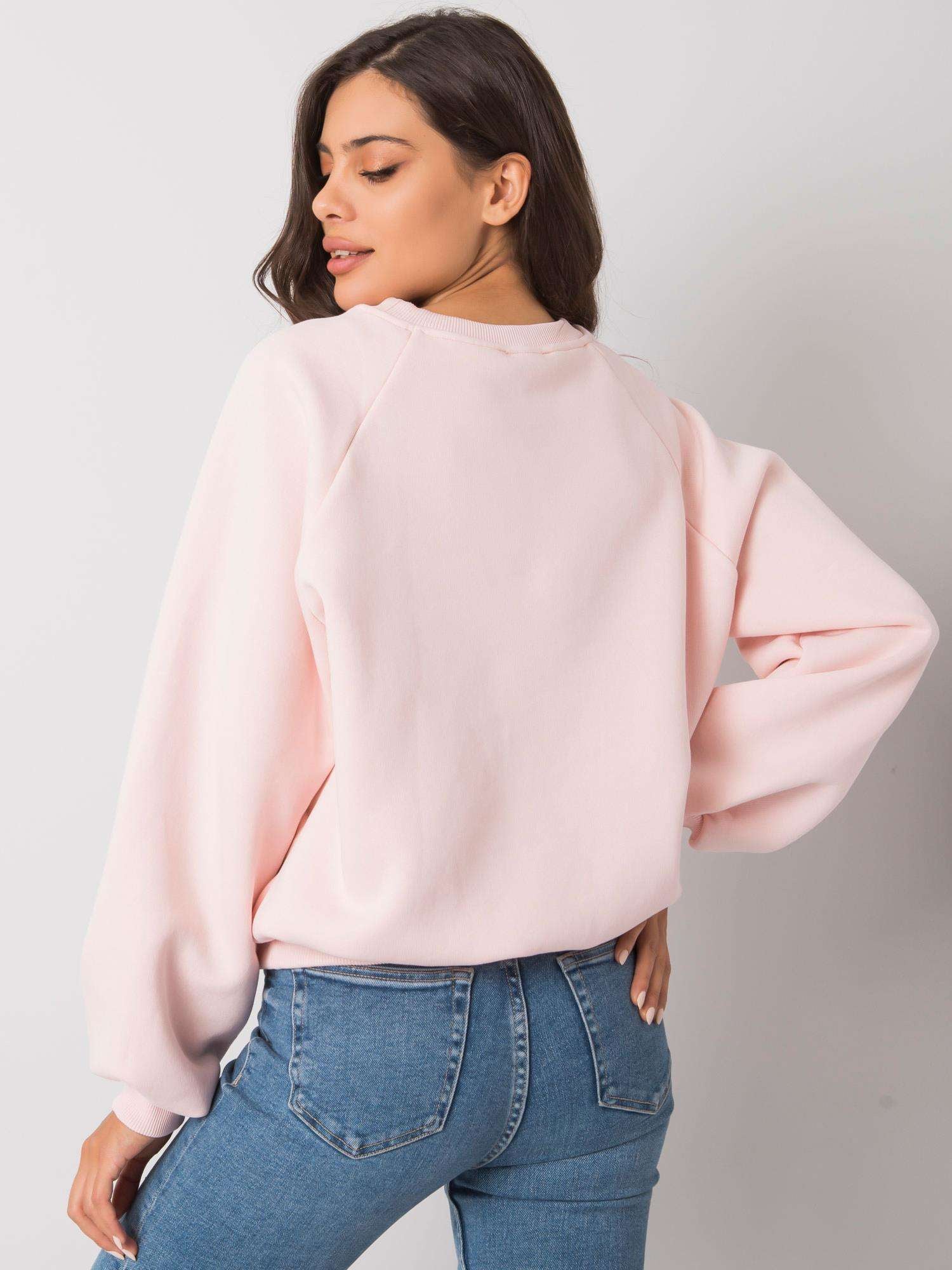 RUE PARIS Jasnoróżowa gładka bluza