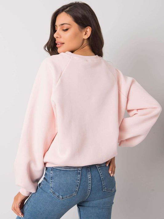 RUE PARIS Jasnoróżowa gładka bluza