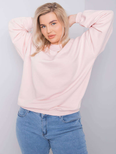 Jasnoróżowa bluza plus size bez kaptura
