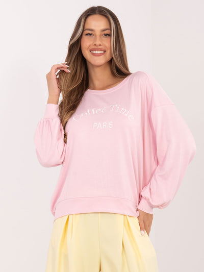 RUE PARIS Jasnoróżowa damska bluza oversize