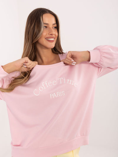 RUE PARIS Jasnoróżowa damska bluza oversize