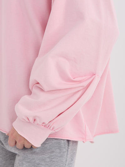 Jasnoróżowa bawełniana bluzka oversize