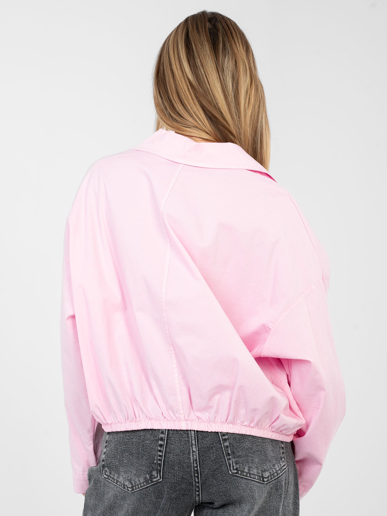 RUE PARIS Jasnoróżowa koszula oversize z bawełny
