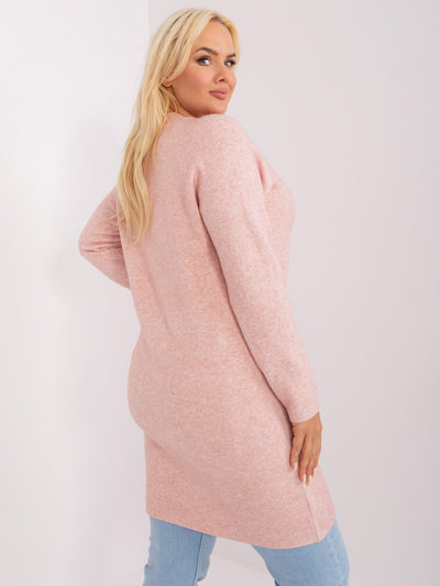 Jasnoróżowy sweter plus size z dzianiny